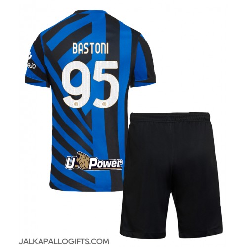 Inter Milan Alessandro Bastoni #95 Koti Peliasu Lasten 2024-25 Lyhythihainen (+ Lyhyet housut)